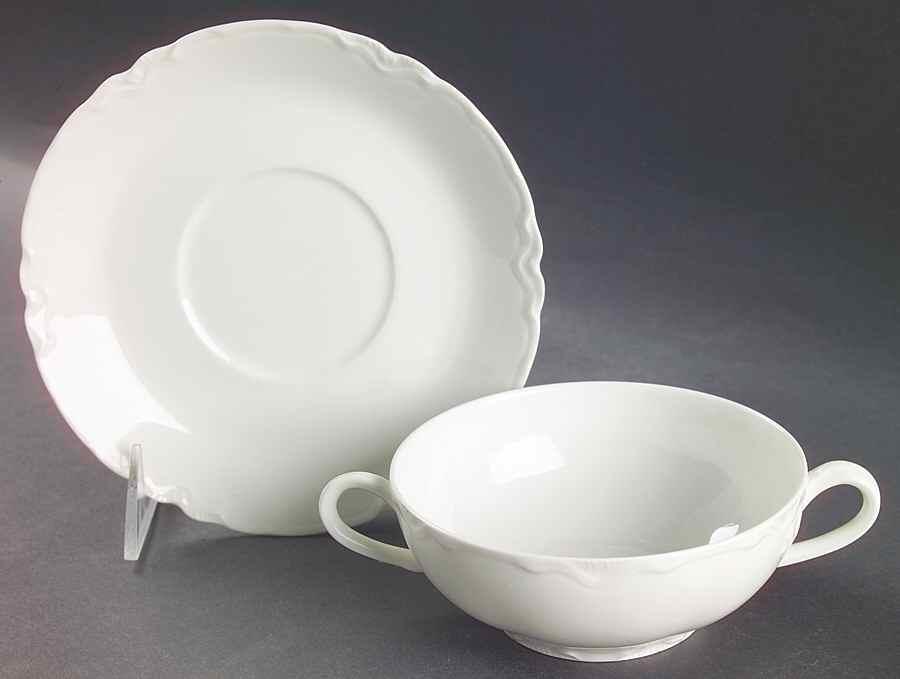Ranson  Flat Cream Soup Bowl & Saucer Set by Haviland-1