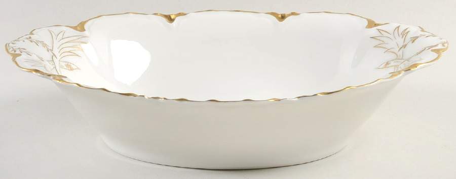 Ranson (Gold Trim) 10" Oval Vegetable Bowl by Haviland-1