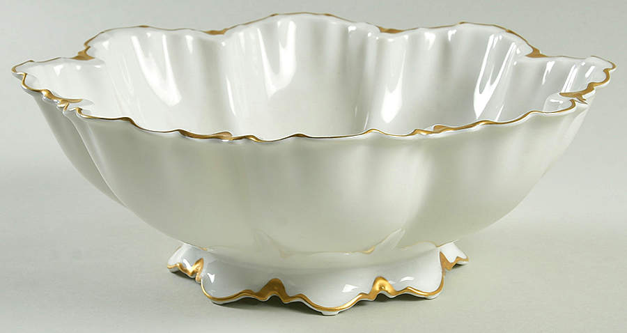 Ranson (Gold Trim) 10" Large Salad Serving Bowl by Haviland-1