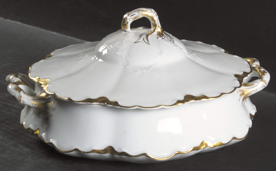 Ranson (Gold Trim) Round Covered Vegetable by Haviland-1