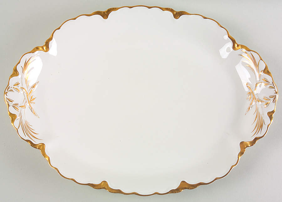 Ranson (Gold Trim) 16" Oval Serving Platter by Haviland-1