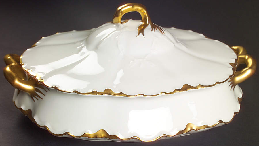 Ranson (Gold Trim) Oval Covered Vegetable by Haviland-1