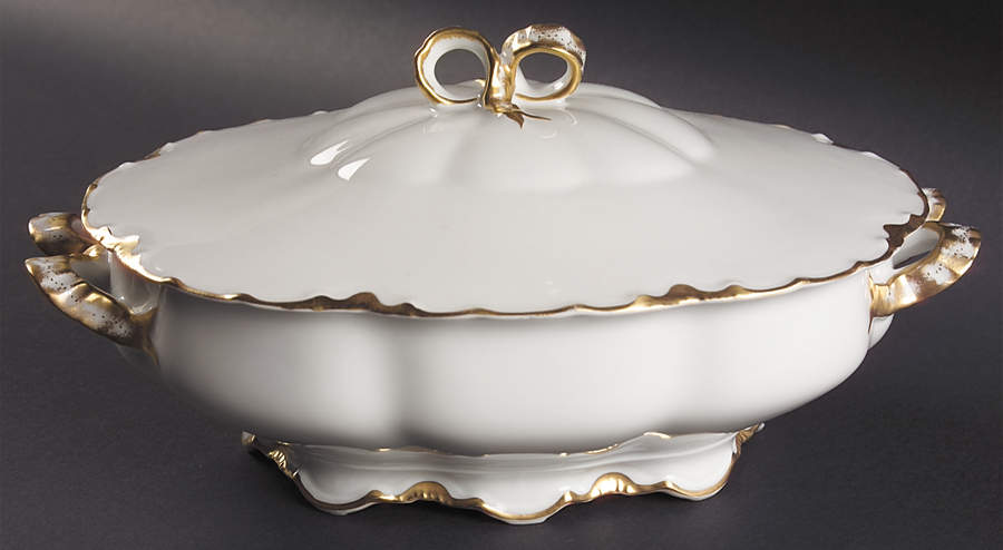 Ranson (Gold Trim) Oval Covered Vegetable by Haviland-1