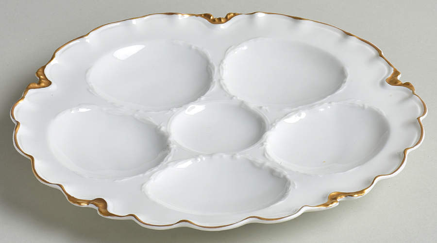 Ranson (Gold Trim) Oyster Plate by Haviland-1