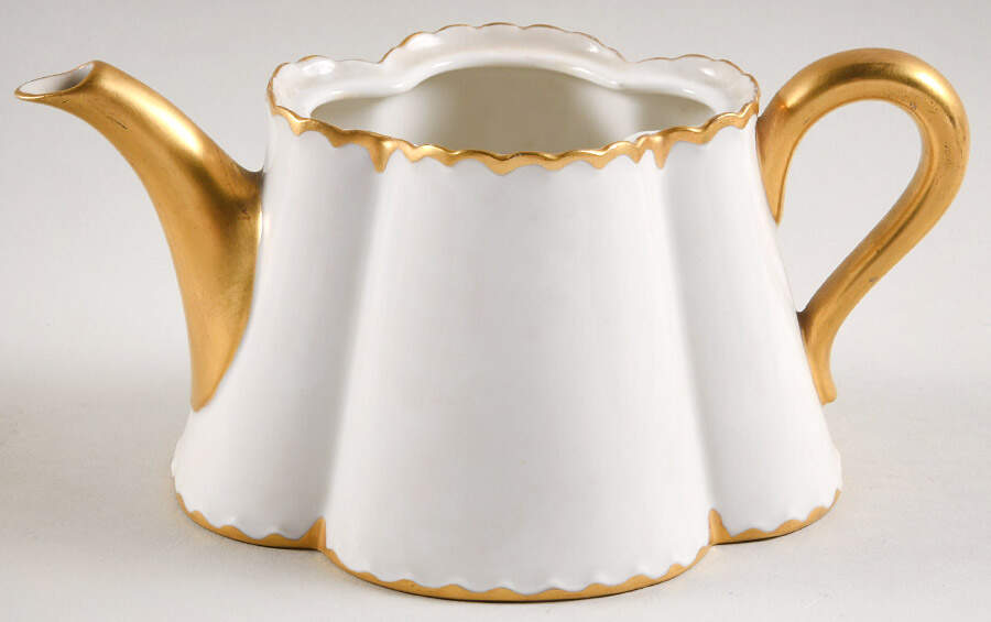 Ranson (Gold Trim) Mini Teapot No Lid by Haviland-1