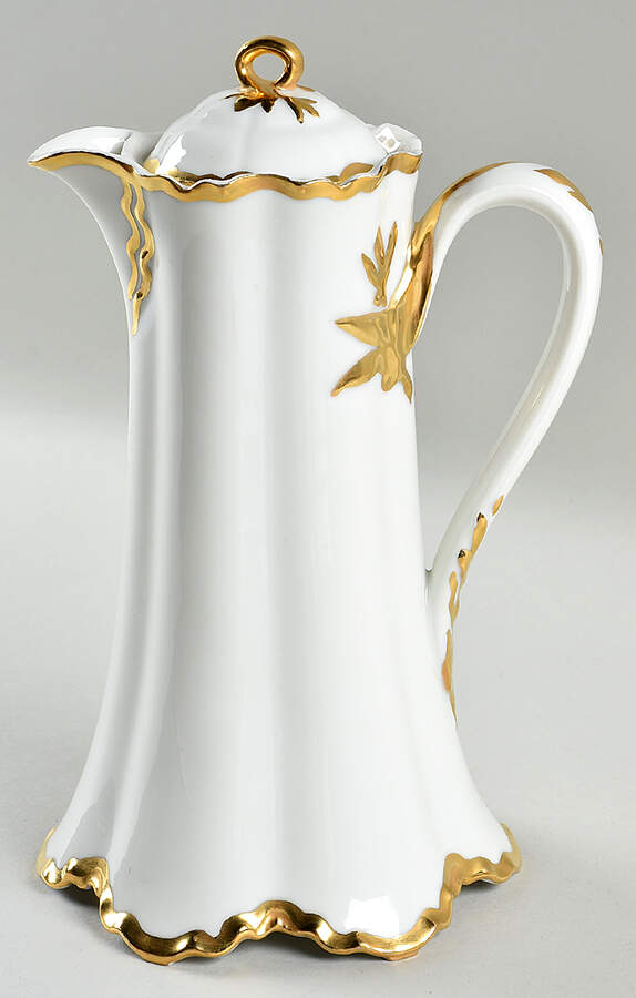 Ranson (Gold Trim) Chocolate Pot & Lid by Haviland-1