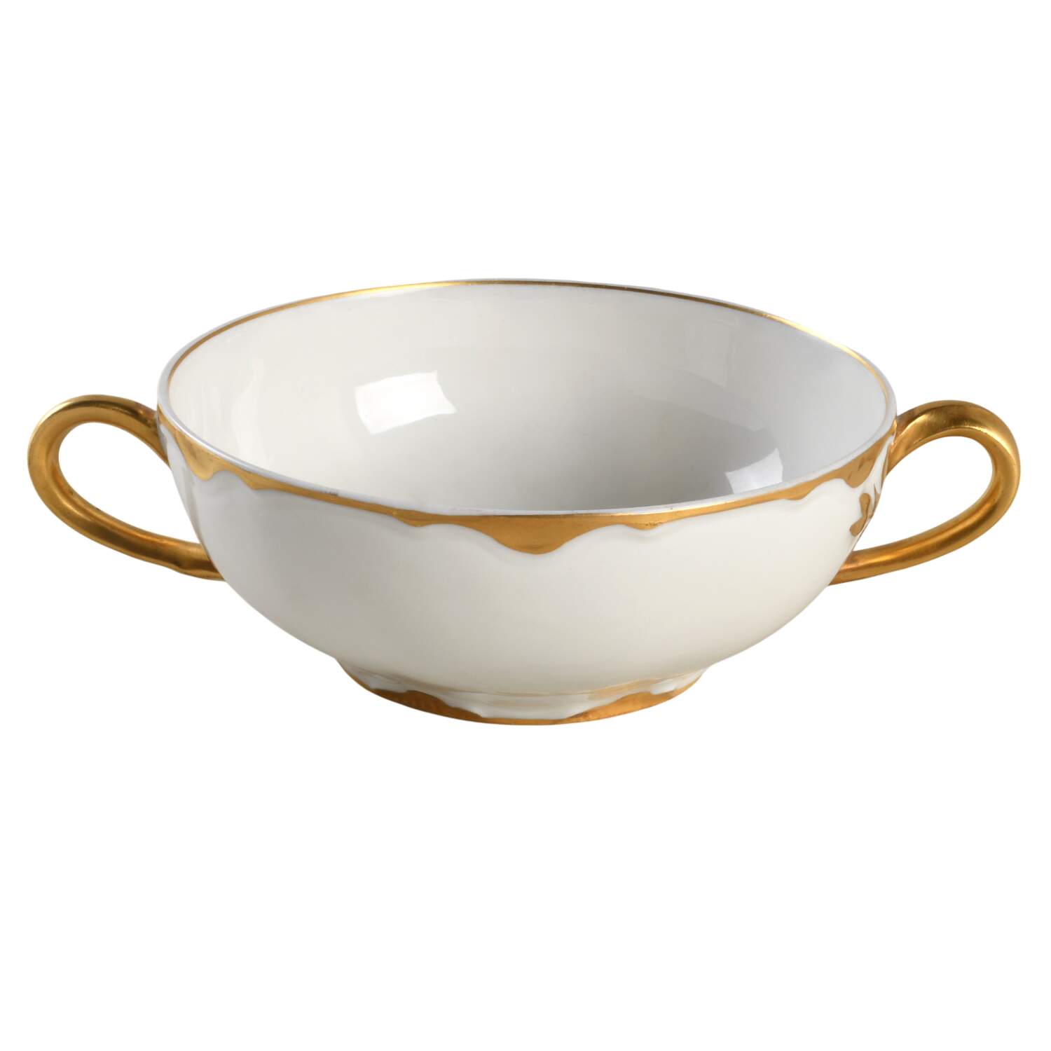 Ranson (Gold Trim) Flat Cream Soup Bowl by Haviland-1