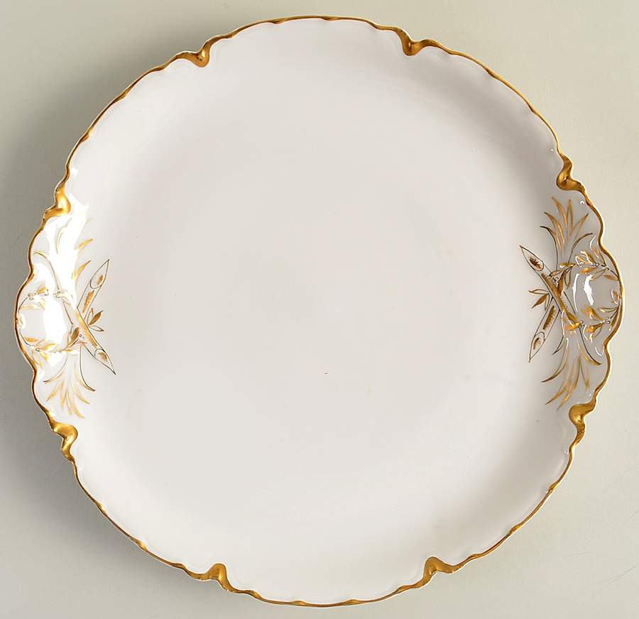 Ranson (Gold Trim) 13" Chop Plate (Round Platter) by Haviland-1