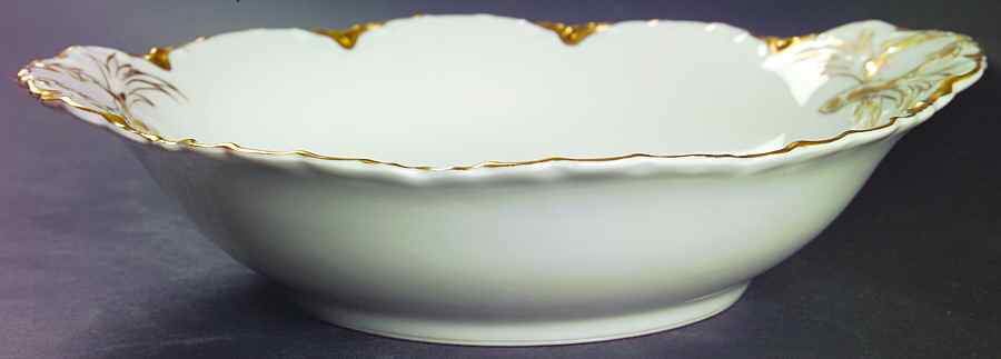 Ranson (Gold Trim) 10" Round Vegetable Bowl by Haviland-1