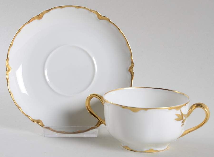 Ranson (Gold Trim) Bouillon Soup & Saucer Set by Haviland-1