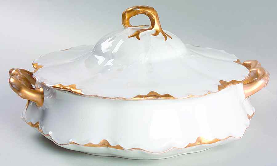 Ranson (Gold Trim) Round Covered Vegetable by Haviland-1