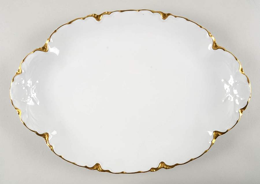 Ranson (Gold Trim) 16" Oval Serving Platter by Haviland-1