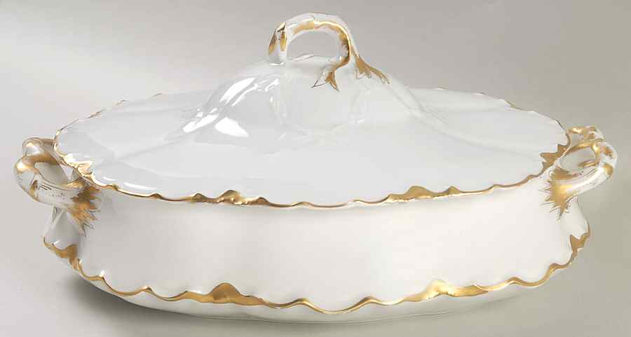 Ranson (Gold Trim) Oval Covered Vegetable by Haviland-1