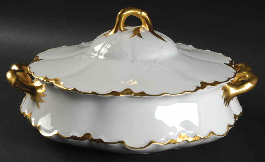Ranson (Gold Trim) Round Covered Vegetable by Haviland-1