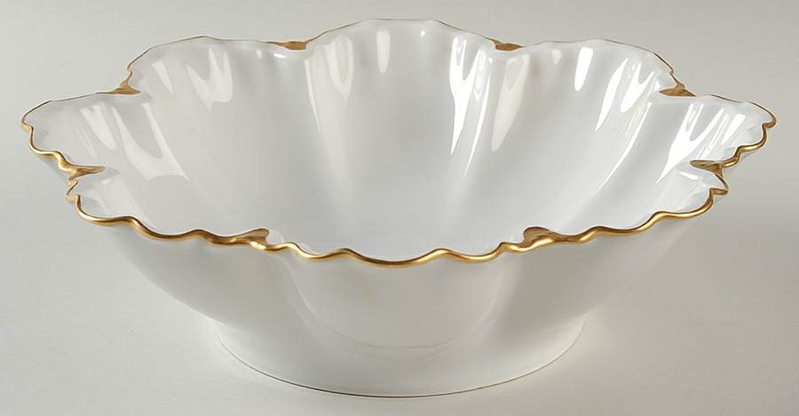 Ranson (Gold Trim) 9" Salad Serving Bowl by Haviland-1