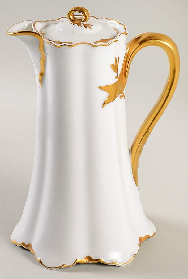 Ranson (Gold Trim) Chocolate Pot & Lid by Haviland-1