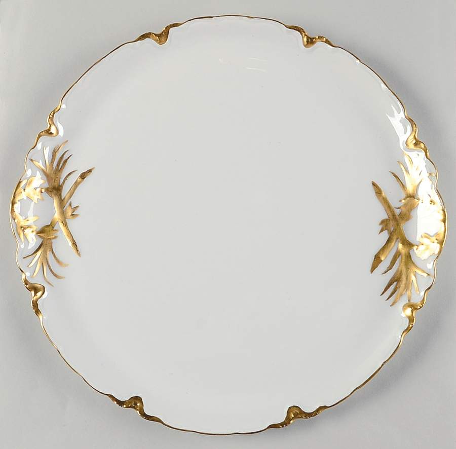 Ranson (Gold Trim) 11" Chop Plate (Round Platter) by Haviland-1