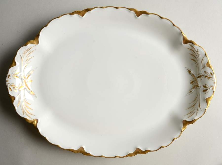 Ranson (Gold Trim) 13" Oval Serving Platter by Haviland-1