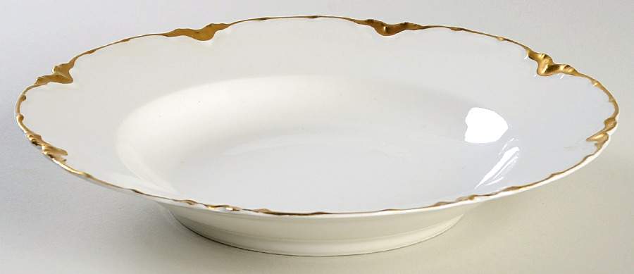 Ranson (Gold Trim) Large Rim Soup Bowl by Haviland-1