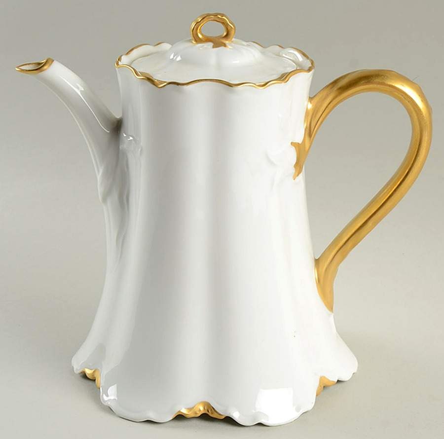 Ranson (Gold Trim) Teapot & Lid by Haviland-1