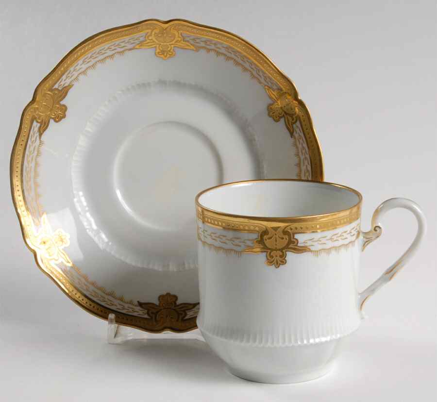 Regis Gold Flat Cup & Saucer Set by Haviland-1