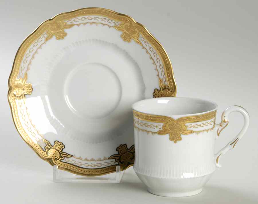 Regis Gold Flat Demitasse Cup & Saucer Set by Haviland-1