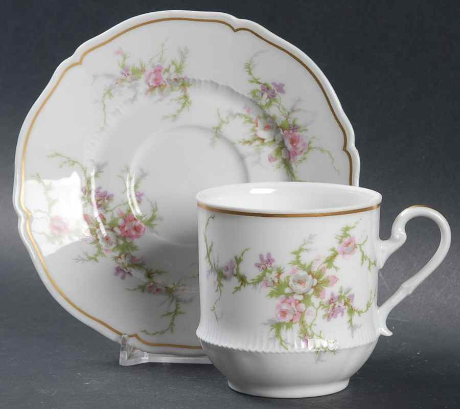 Remembrance Flat Cup & Saucer Set by Haviland-1