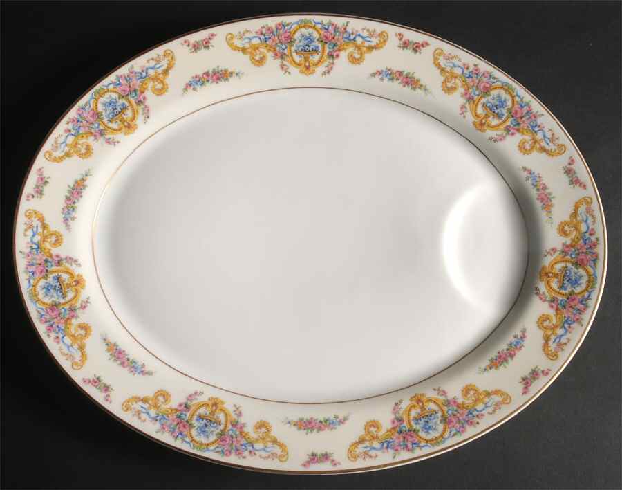 Renaissance (Urns of Flowers) 15" Oval Serving Platter by Haviland-1