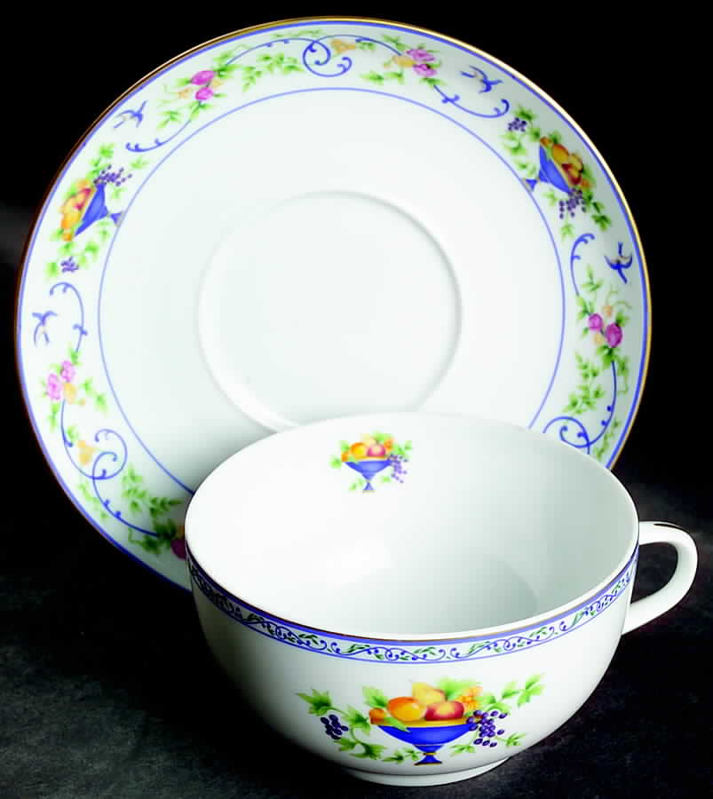 Renaissance (Urns of Fruit) Breakfast Cup & Saucer Set by Haviland-1