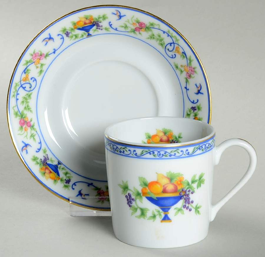 Renaissance (Urns of Fruit) Flat Demitasse Cup & Saucer Set by Haviland-1