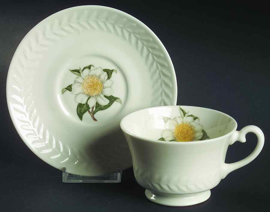Regents Park Camellia Footed Cup & Saucer Set by Haviland-1