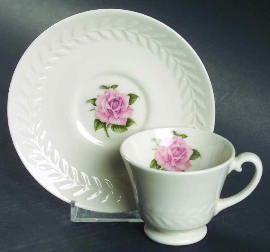 Regents Park Rose Footed Demitasse Cup & Saucer Set by Haviland-1