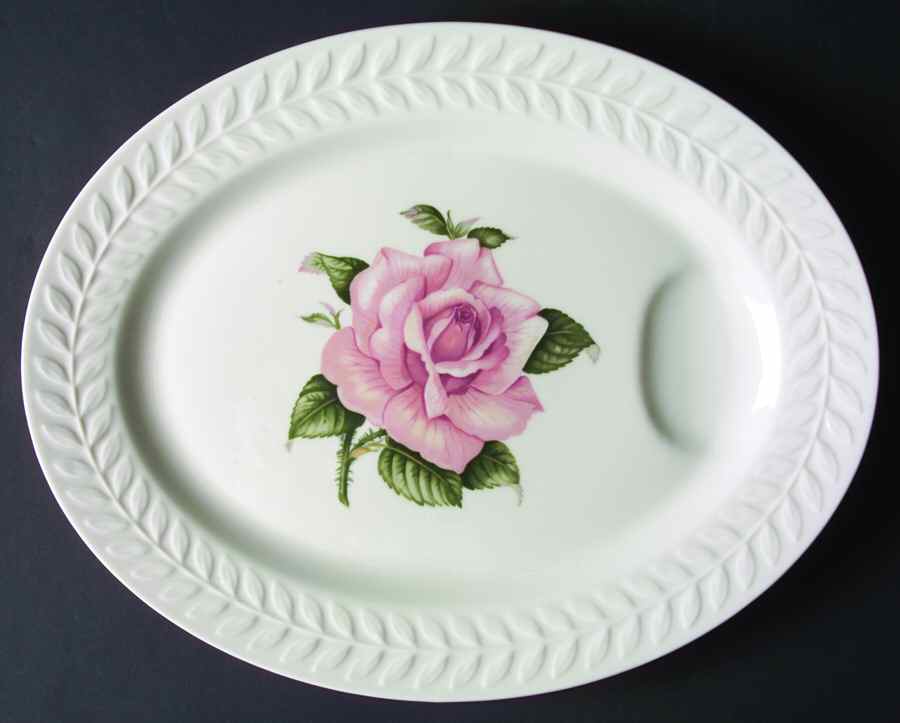 Regents Park Rose 14" Oval Serving Platter by Haviland-1