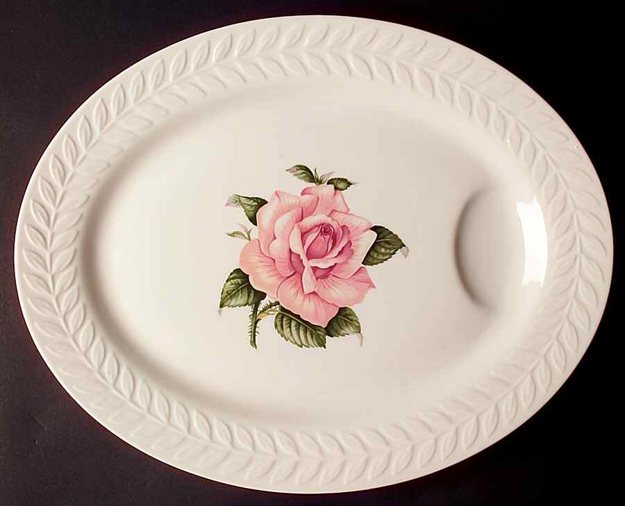 Regents Park Rose 16" Oval Serving Platter by Haviland-1