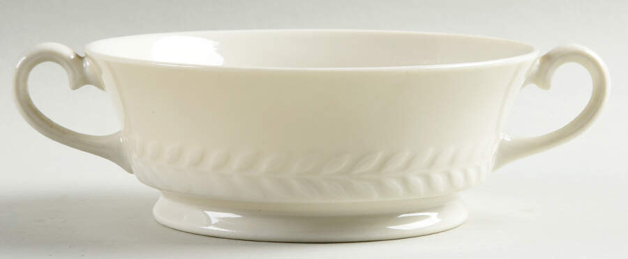 Regents Park White Footed Cream Soup Bowl by Haviland-1