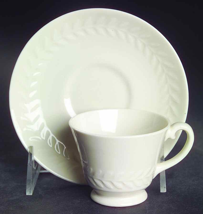 Regents Park White Footed Demitasse Cup & Saucer Set by Haviland-1
