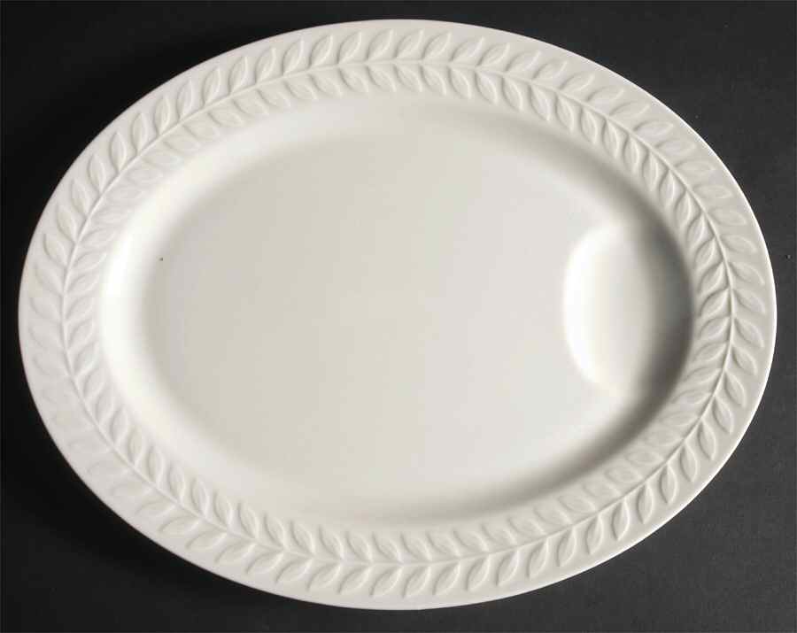 Regents Park White 14" Oval Serving Platter by Haviland-1