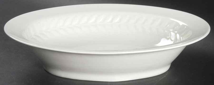 Regents Park White 9" Oval Vegetable Bowl by Haviland-1