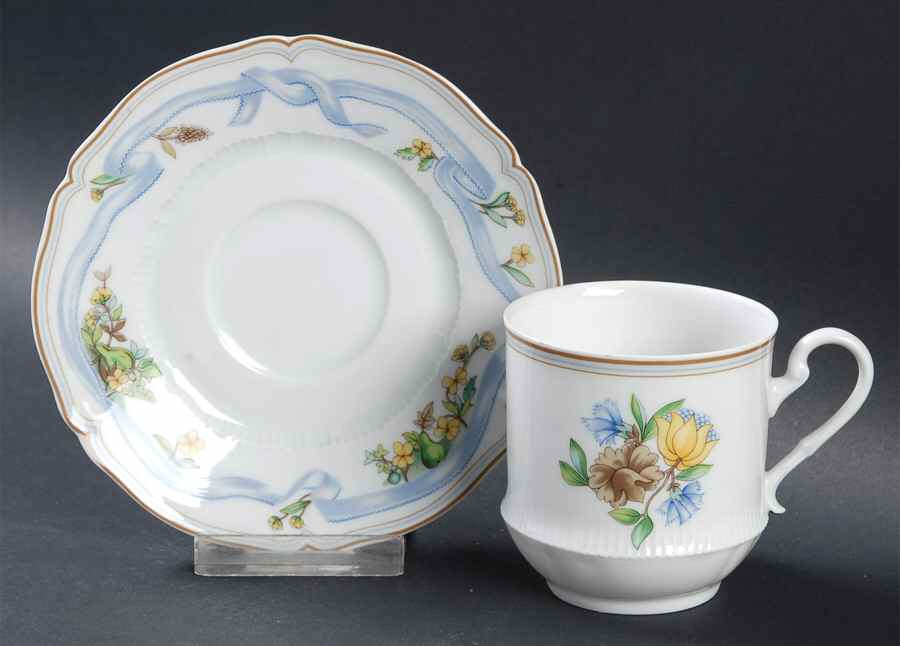 Ribbon Flat Cup & Saucer Set by Haviland-1