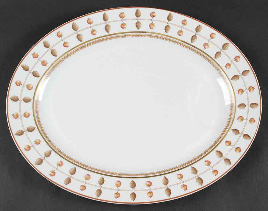 Rivoli (Brown Trim) 13" Oval Serving Platter by Haviland-1