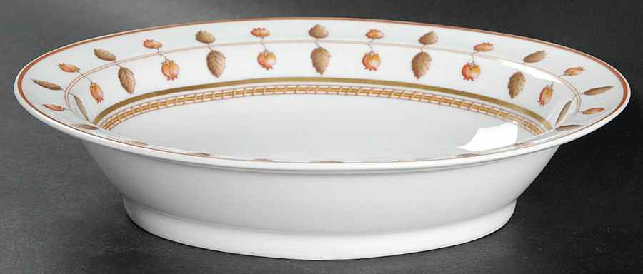 Rivoli (Brown Trim) 9" Oval Vegetable Bowl by Haviland-1