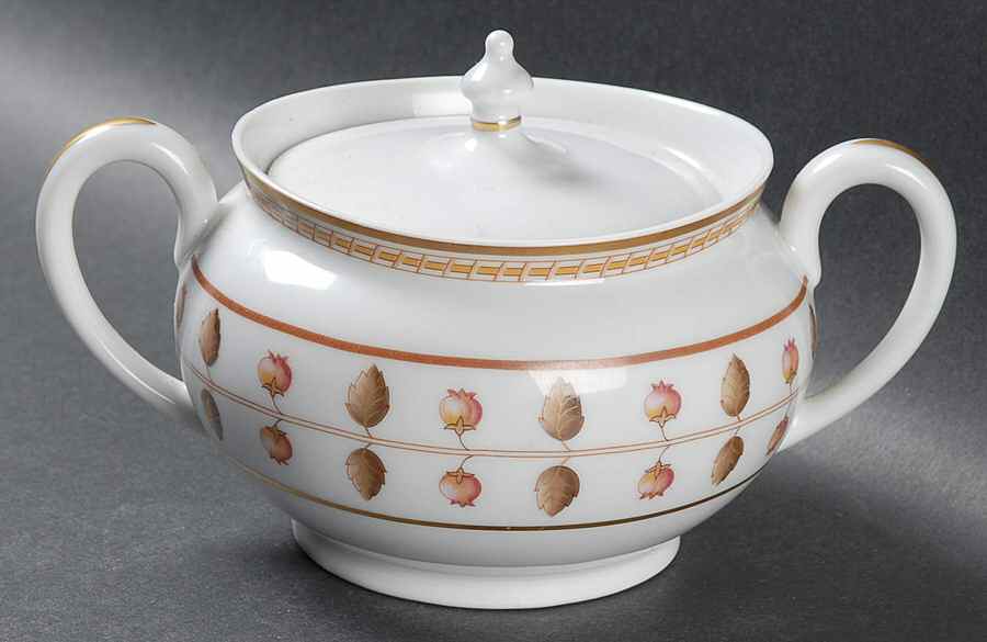 Rivoli (Brown Trim) Sugar Bowl & Lid by Haviland-1
