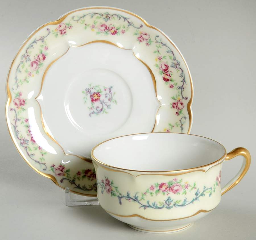 Riviera Flat Cup & Saucer Set by Haviland-1