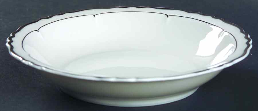 Rivoli (Platinum Trim) Rim Fruit/Dessert (Sauce) Bowl by Haviland-1