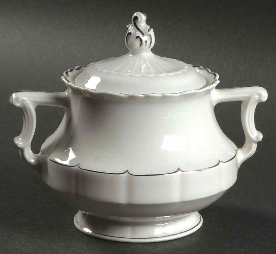 Rivoli (Platinum Trim) Sugar Bowl & Lid by Haviland-1