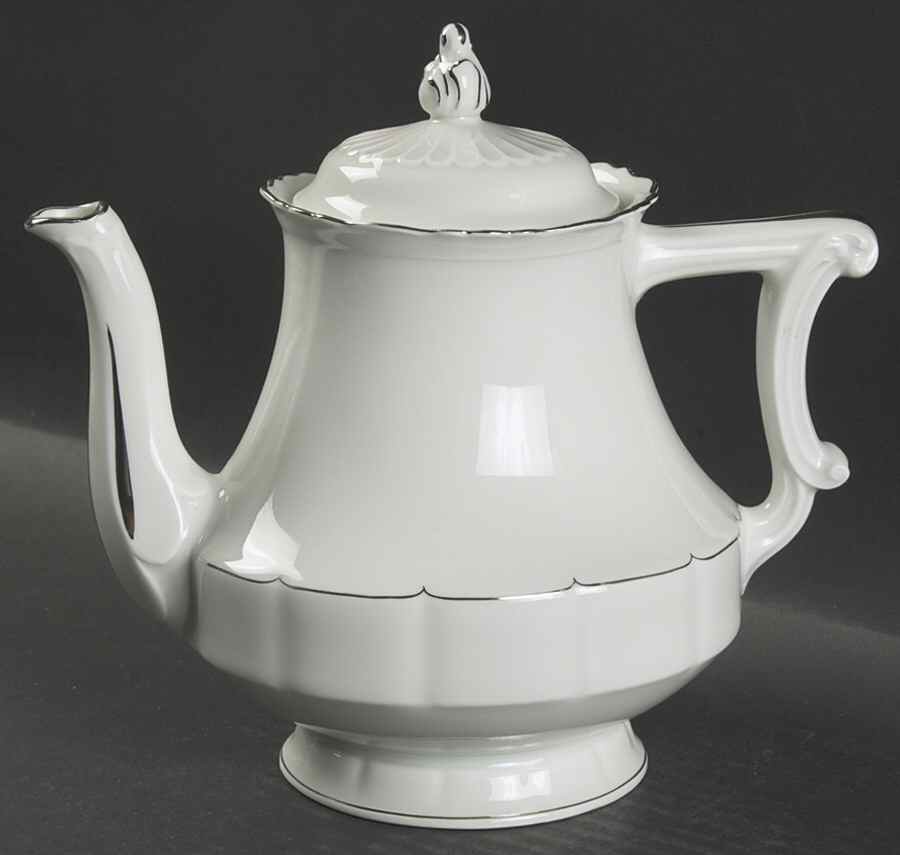 Rivoli (Platinum Trim) Teapot & Lid by Haviland-1