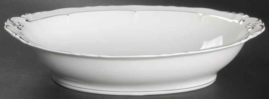 Rivoli (Platinum Trim) 9" Oval Vegetable Bowl by Haviland-1