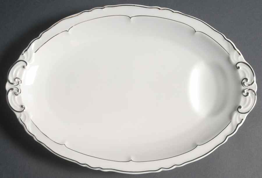 Rivoli (Platinum Trim) 13" Oval Serving Platter by Haviland-1
