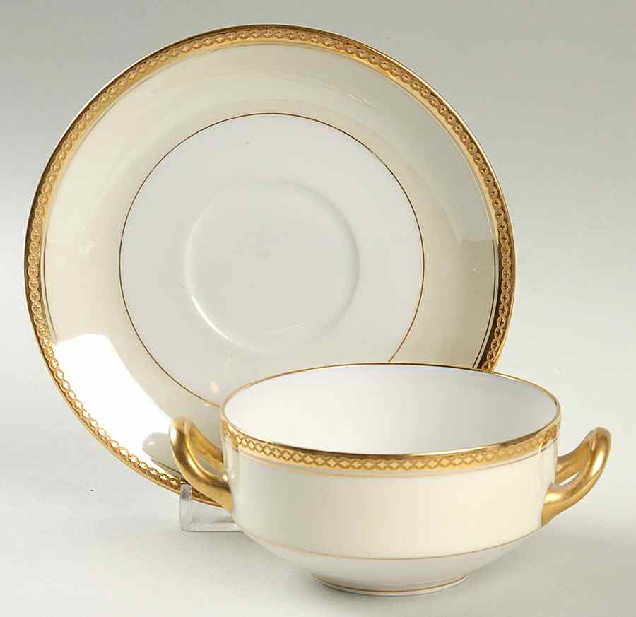 Rochambeau Flat Bouillon Cup & Saucer by Haviland-1