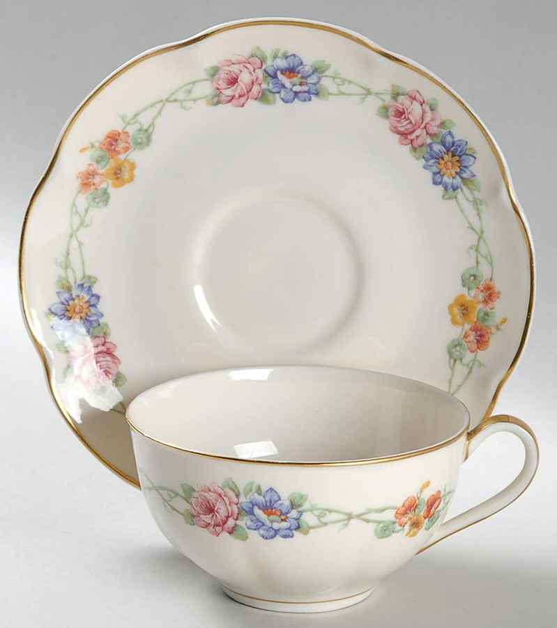 Rose Marie Flat Cup & Saucer Set by Haviland-1